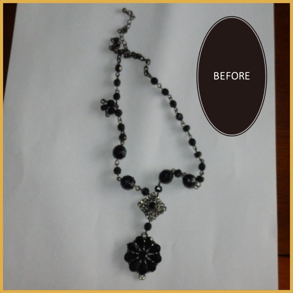 Black Bead and Filigree Detail Upcycled Necklace_4