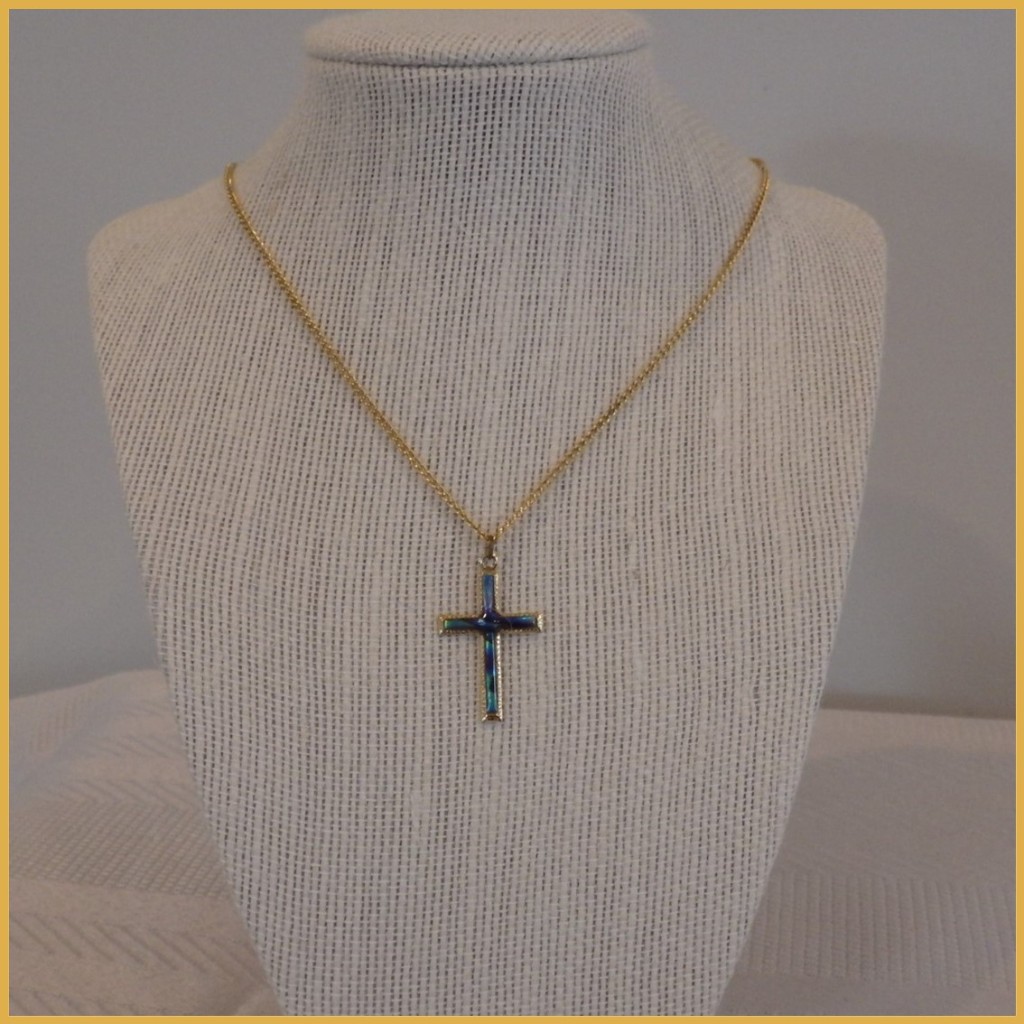 Gold-colour Cross Upcycled Pendant_6