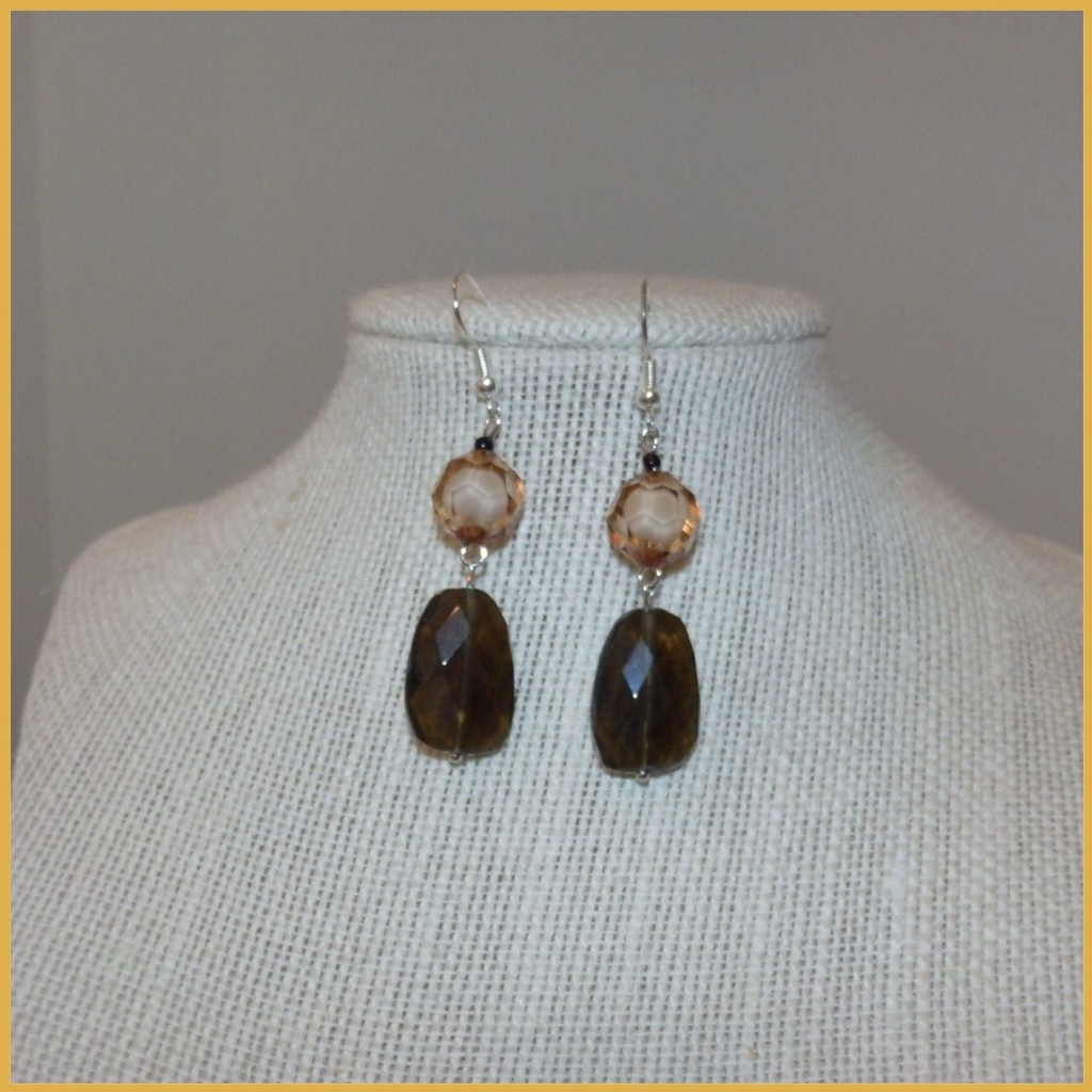 Brown-tone Bead Upcycled Earrings_1