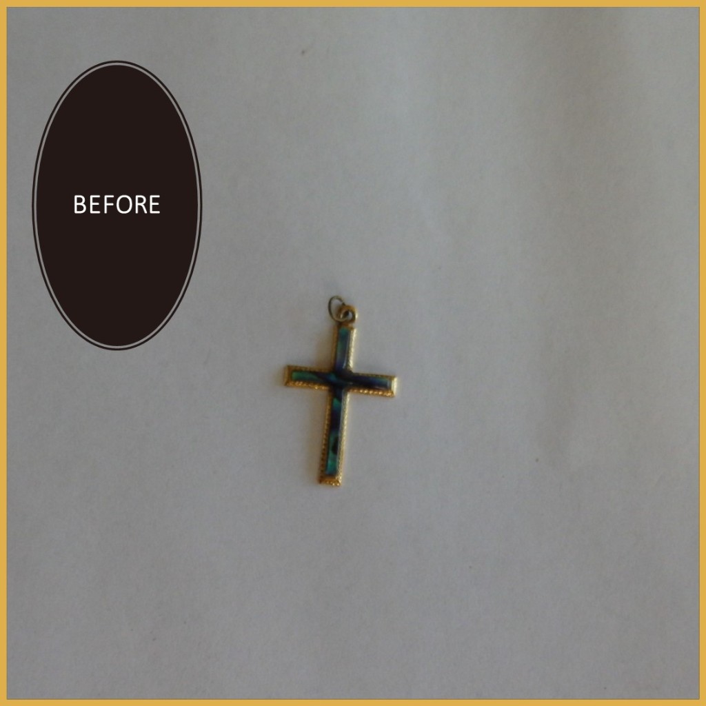 Gold-colour Cross Upcycled Pendant_5